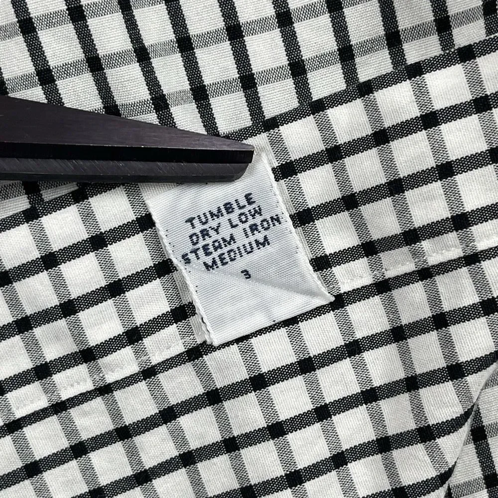 Polo Ralph Lauren Tyler Tab Shirt Mens 16-32‎ Black White Grid Check Button Down